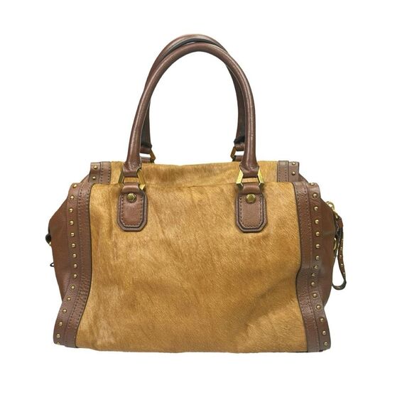 orYANY Brenda Studded Leather Satchel Handbag - 8"H x 15"W x 7"D - Picture 6 of 13